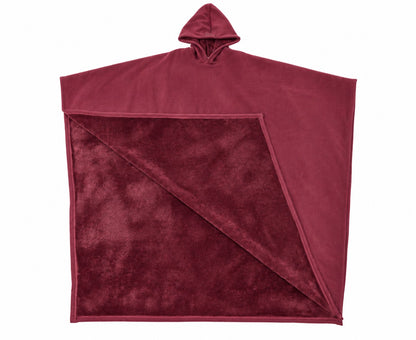 Oversized Damen-Hoodie-Decke mit weichem Plüschfutter und großer Kapuze in Rot