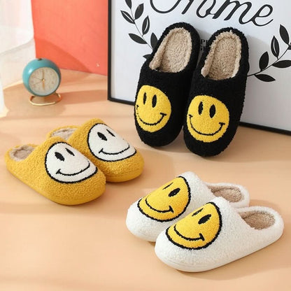 Plüsch-Hausschuhe mit Smiley-Stickerei, Sherpa-Futter und verdickter Silikonsohle, Ansicht 8