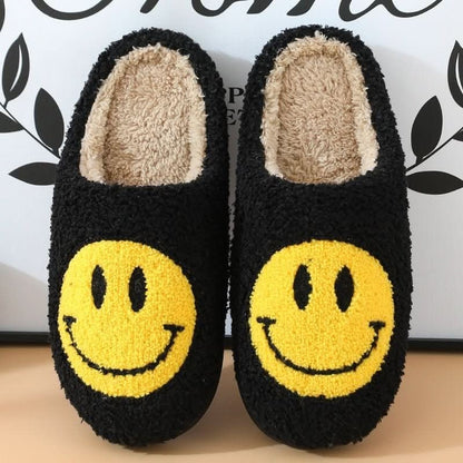 Plüsch-Hausschuhe mit Smiley-Stickerei, Sherpa-Futter und verdickter Silikonsohle, Ansicht 10