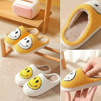 Plüsch-Hausschuhe mit Smiley-Stickerei, Sherpa-Futter und verdickter Silikonsohle, Ansicht 13
