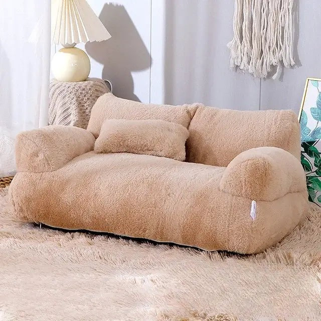 Plüschiges Hundesofa aus Kunstfell mit erhöhtem Rand und abnehmbarem, waschbarem Bezug, Ansicht 8