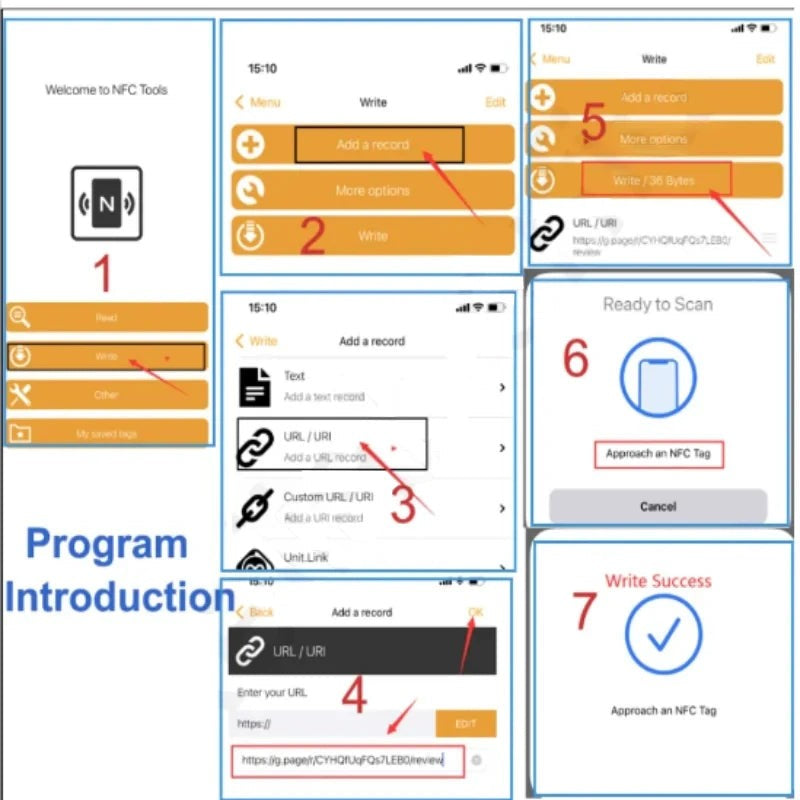 Programmierbarer NFC-Aufsteller für Kundenbewertungen mit Standfuß für Theke und Tisch, Ansicht 8