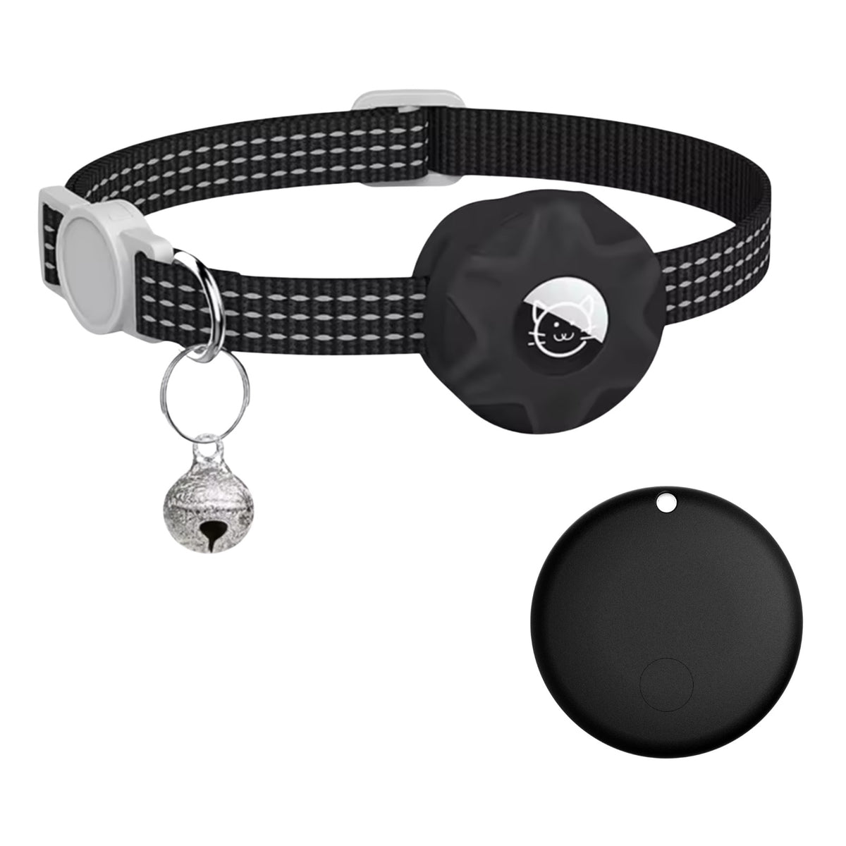 Reflektierendes Haustierhalsband mit Tracker für Android, Glocke und Sicherheitsverschluss, Ansicht 2