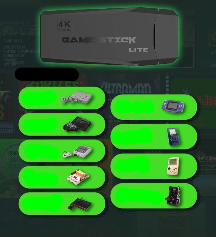 Retro-Spielkonsole als HDMI-Stick mit 64 GB, über 20.000 Spielen und 2 kabellosen Controllern, Ansicht 13