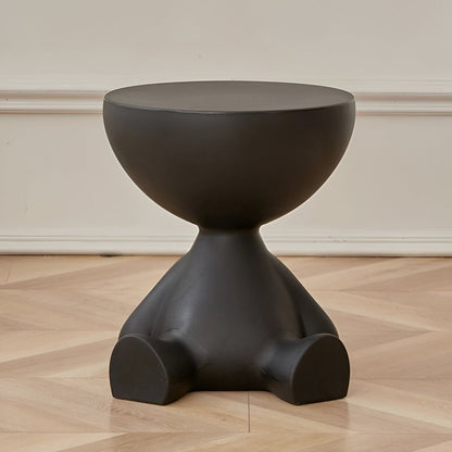 Runder Beistelltisch aus Kunststoff in Figurenform als Couchtisch oder Dekotisch in Schwarz