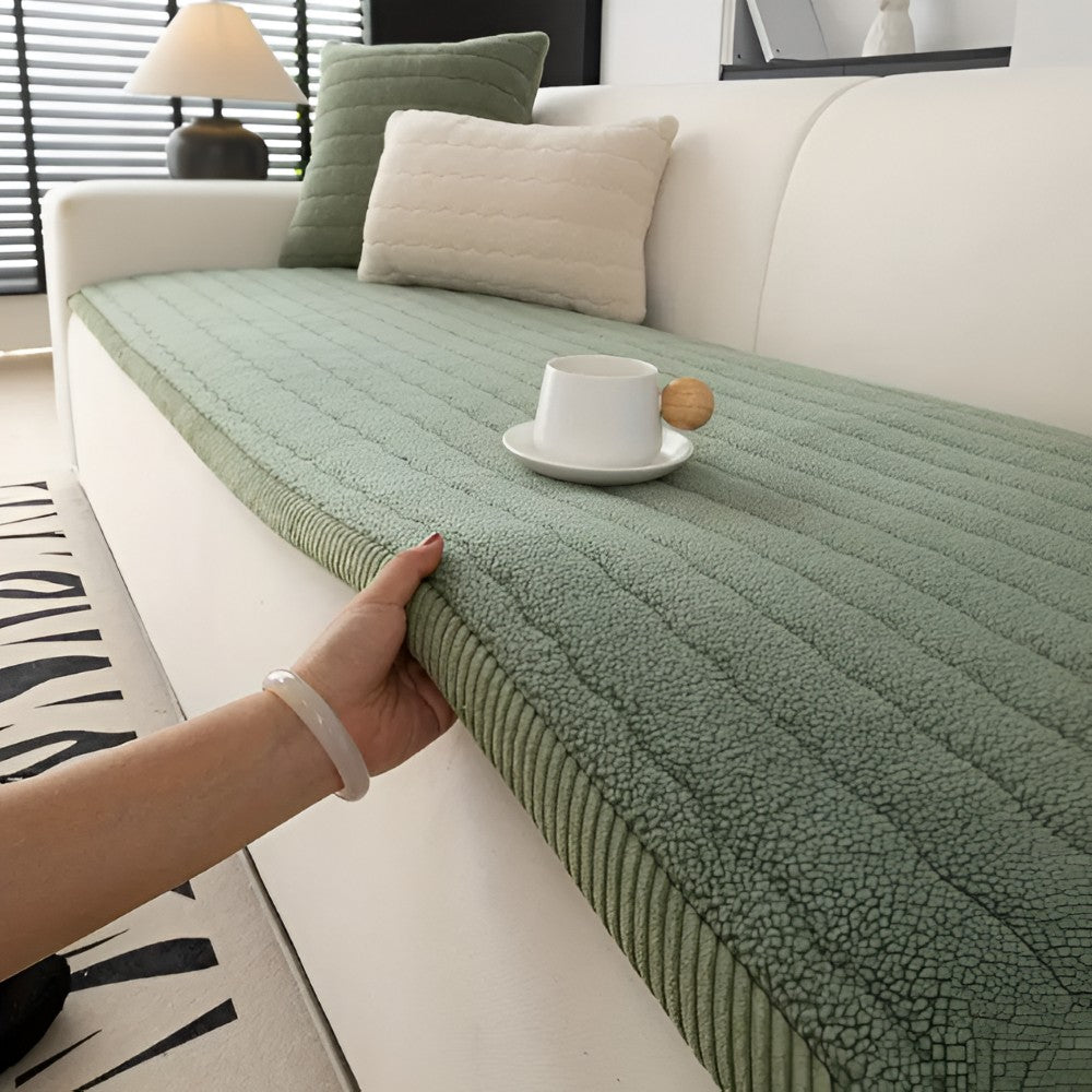 Rutschfester Sofaschoner für Haustiere aus gestepptem Plüsch, waschbar, in Größen von 70 x 70 bis 70 x 240 cm in Grün