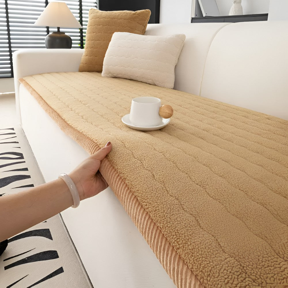 Rutschfester Sofaschoner für Haustiere aus gestepptem Plüsch, waschbar, in Größen von 70 x 70 bis 70 x 240 cm in Khaki