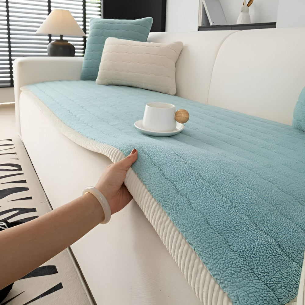 Rutschfester Sofaschoner für Haustiere aus gestepptem Plüsch, waschbar, in Größen von 70 x 70 bis 70 x 240 cm in Blau