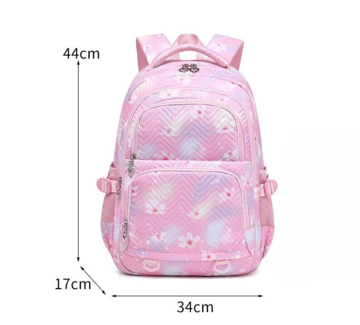 Schulrucksack aus Polyester mit Blumenmuster, Comic-Motiv und verstellbaren Gurten für Kinder, Ansicht 22