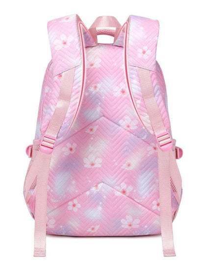 Schulrucksack aus Polyester mit Blumenmuster, Comic-Motiv und verstellbaren Gurten für Kinder, Ansicht 23