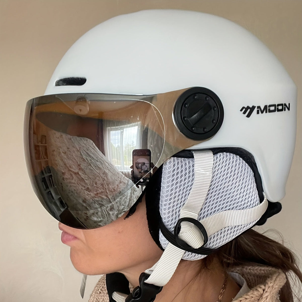 Skihelm mit abnehmbarem Visier, herausnehmbarem Innenpolster und Belüftungsöffnungen für Wintersport, Ansicht 7