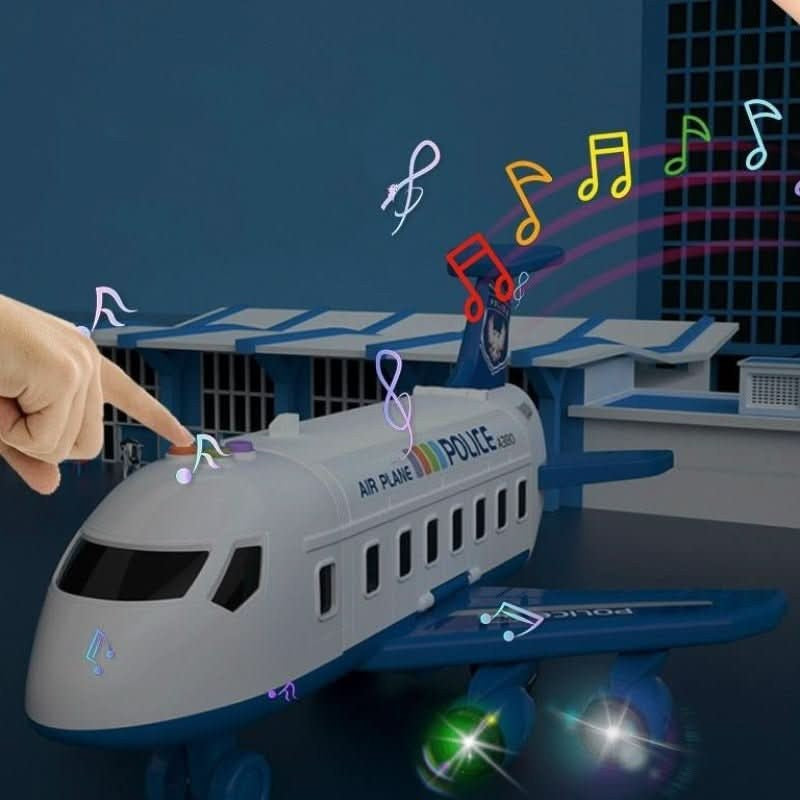 Spielset mit Transportflugzeug aus ABS-Kunststoff, Spielzeugautos und Verkehrszubehör für Kinder ab 3 Jahren, Ansicht 7