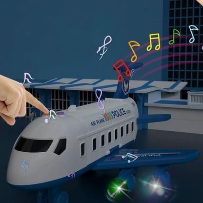 Spielset mit Transportflugzeug aus ABS-Kunststoff, Spielzeugautos und Verkehrszubehör für Kinder ab 3 Jahren, Ansicht 7