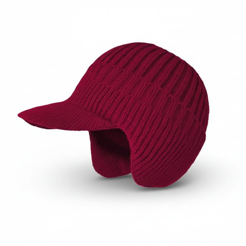 Strickmütze mit Schirm, Ohrenklappen und weichem Innenfutter für Damen und Herren, Ansicht 11