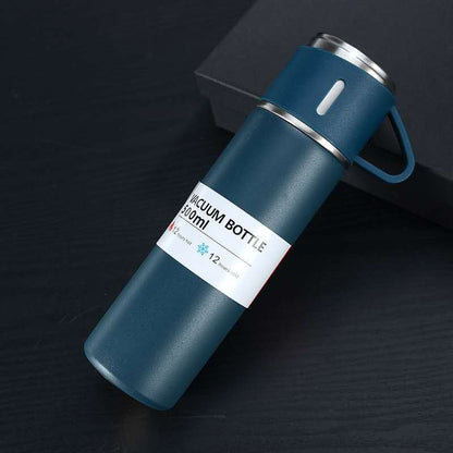 Thermosflasche aus Edelstahl mit 500 ml, Deckel als Becher und 12 Stunden Wärmehaltung, Ansicht 2