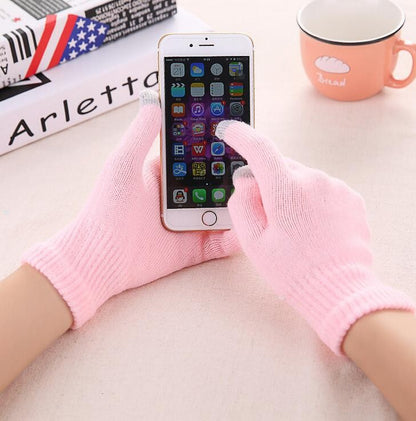 Touchscreen-Handschuhe für Damen in Wildlederoptik mit Fleecefutter und Plüschstulpe, Ansicht 9