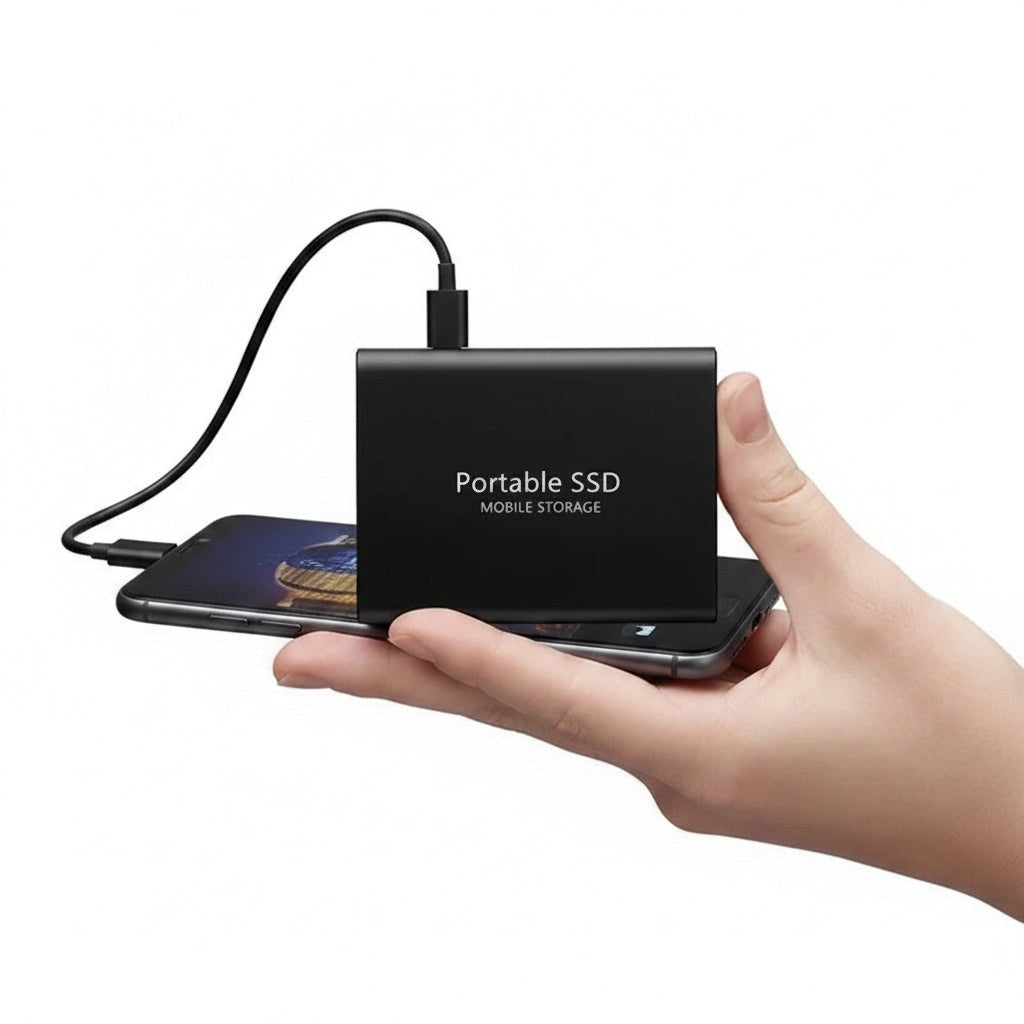 Tragbare externe SSD mit USB-C, USB 3.1 und Aluminiumgehäuse für Laptop, PC und Tablet, Ansicht 5