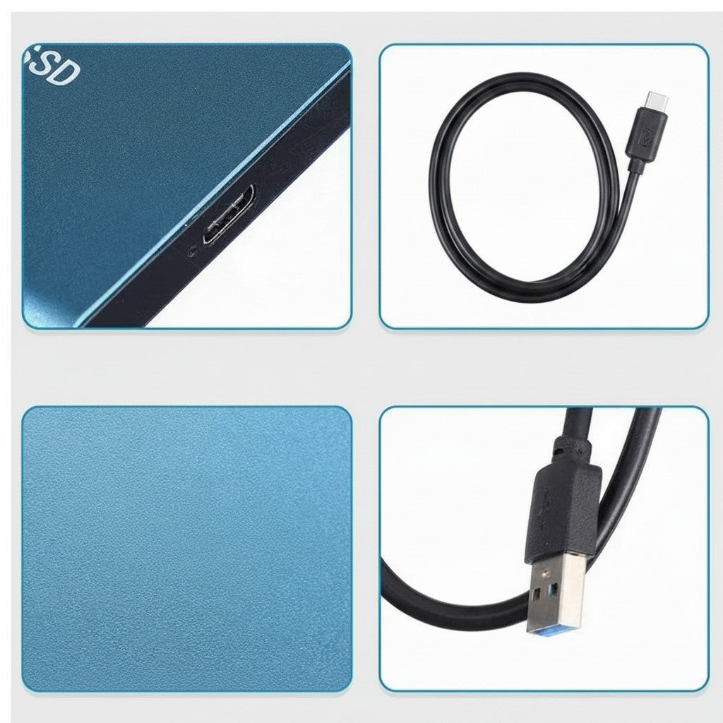Tragbare externe SSD mit USB-C, USB 3.1 und Aluminiumgehäuse für Laptop, PC und Tablet, Ansicht 6