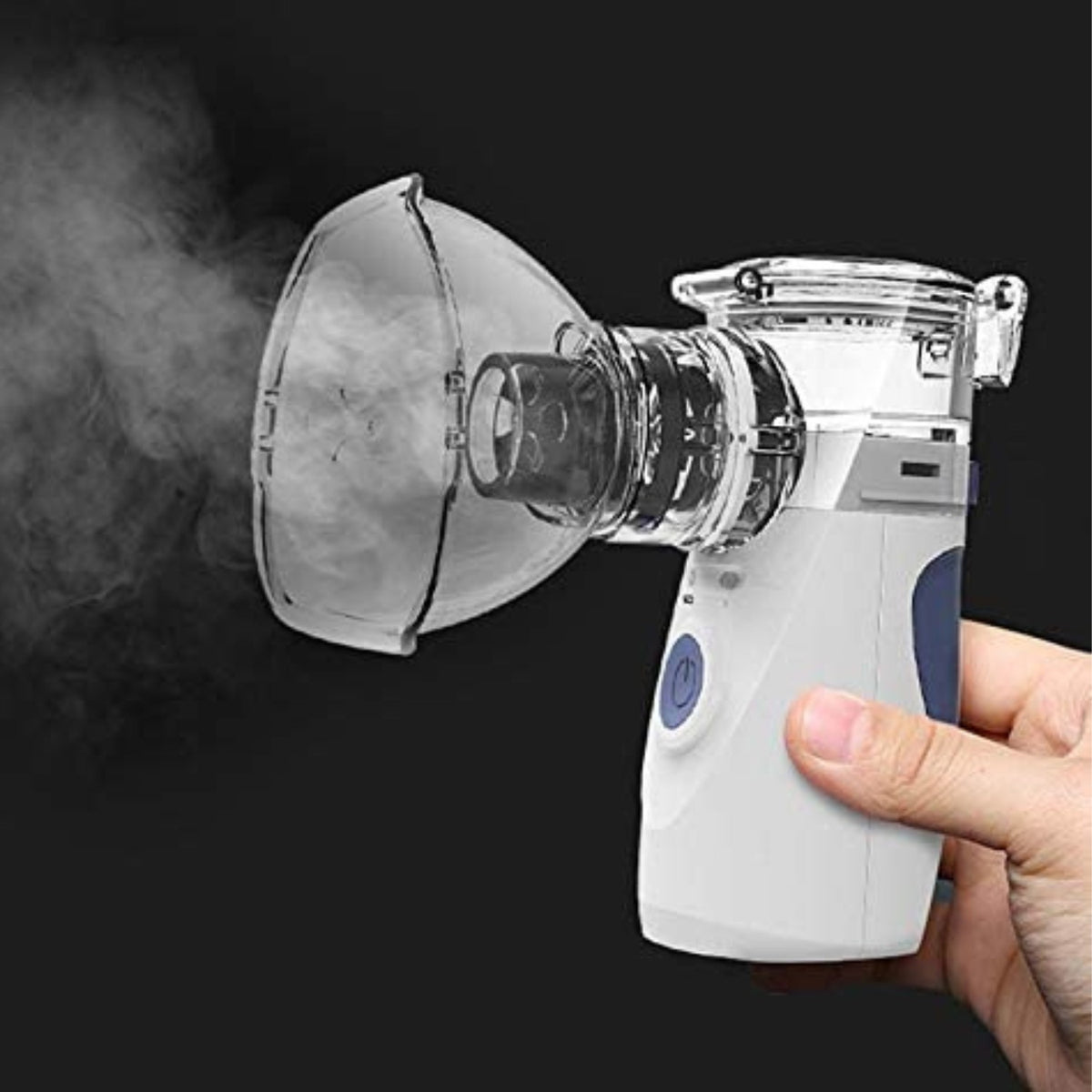 Tragbarer Ultraschall-Vernebler mit zwei Masken, Mundstück und USB-Kabel für zu Hause und unterwegs, Ansicht 4