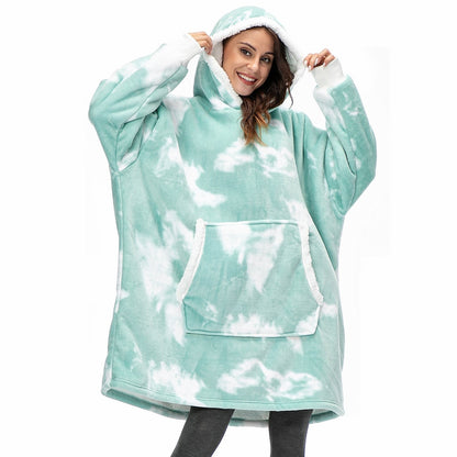Übergroße Hoodie-Decke aus Fleece mit Sherpa-Futter, großer Kapuze und Kängurutasche, Ansicht 42
