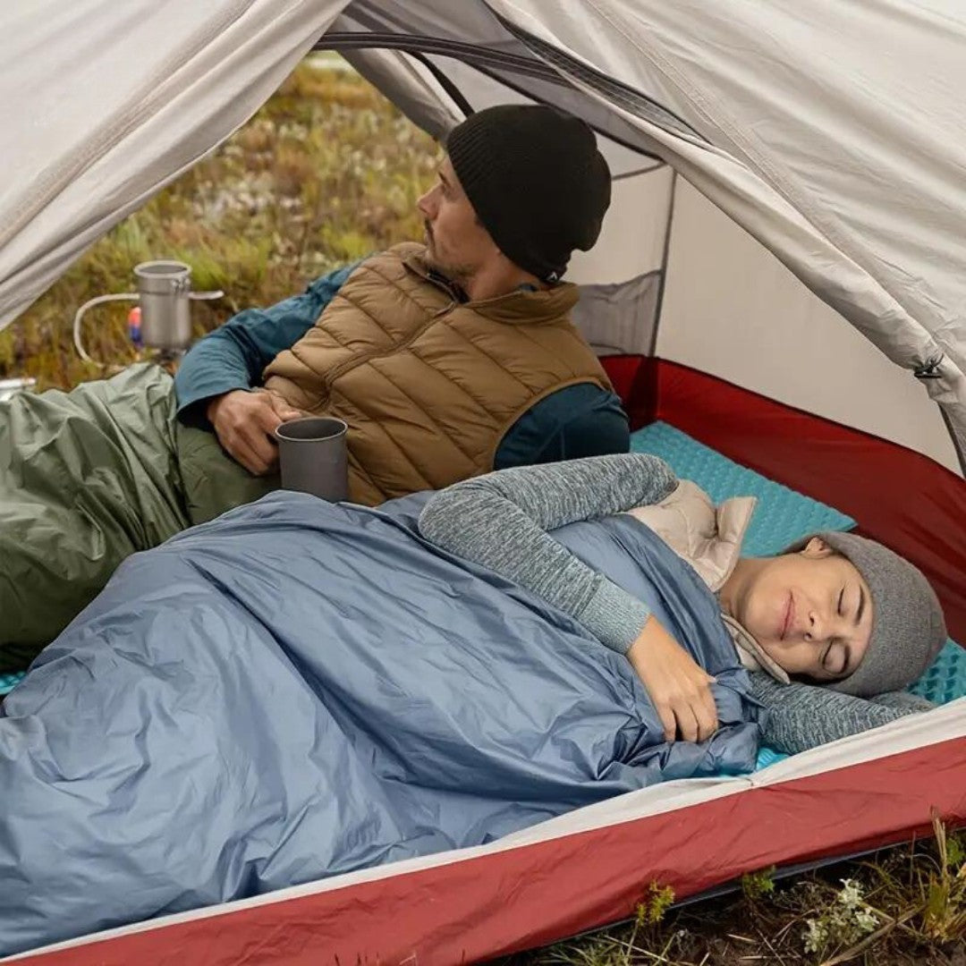 Ultraleichter Deckenschlafsack mit Packsack und Zwei-Wege-Reißverschluss für Camping und Reisen, Ansicht 3