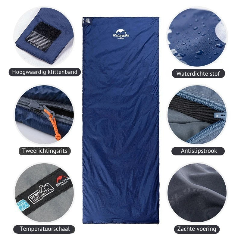 Ultraleichter Deckenschlafsack mit Packsack und Zwei-Wege-Reißverschluss für Camping und Reisen, Ansicht 4