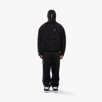 Unisex-Teddyfleece-Kapuzenjacke mit durchgehendem Reißverschluss und Colourblock-Design, Ansicht 9
