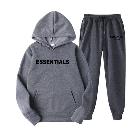 Unisex Trainingsanzug aus atmungsaktivem Stretchstoff mit Kapuzenpullover und Jogginghose in Dunkelgrau