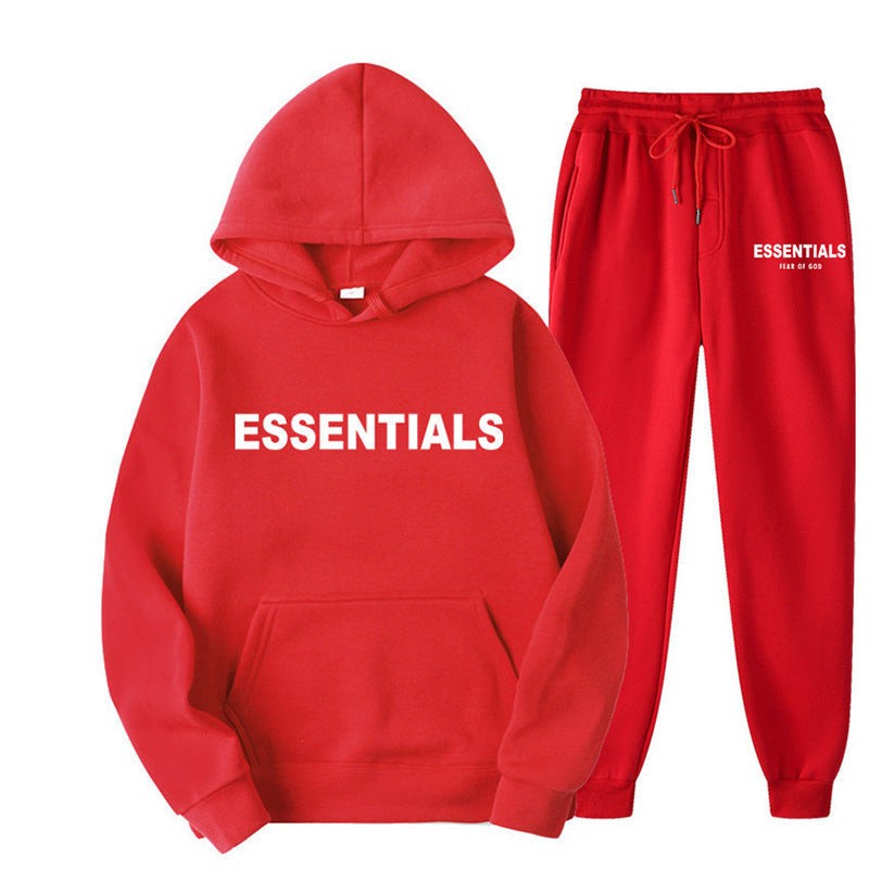 Unisex Trainingsanzug aus atmungsaktivem Stretchstoff mit Kapuzenpullover und Jogginghose in Rot