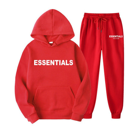 Unisex Trainingsanzug aus atmungsaktivem Stretchstoff mit Kapuzenpullover und Jogginghose in Rot