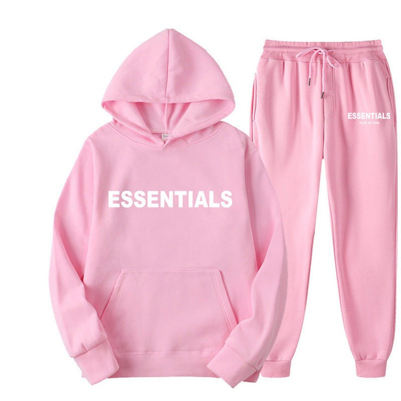 Unisex Trainingsanzug aus atmungsaktivem Stretchstoff mit Kapuzenpullover und Jogginghose in Rosa