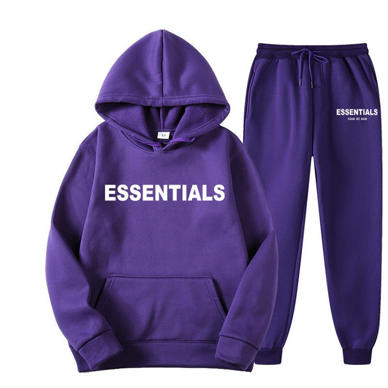 Unisex Trainingsanzug aus atmungsaktivem Stretchstoff mit Kapuzenpullover und Jogginghose in Lila