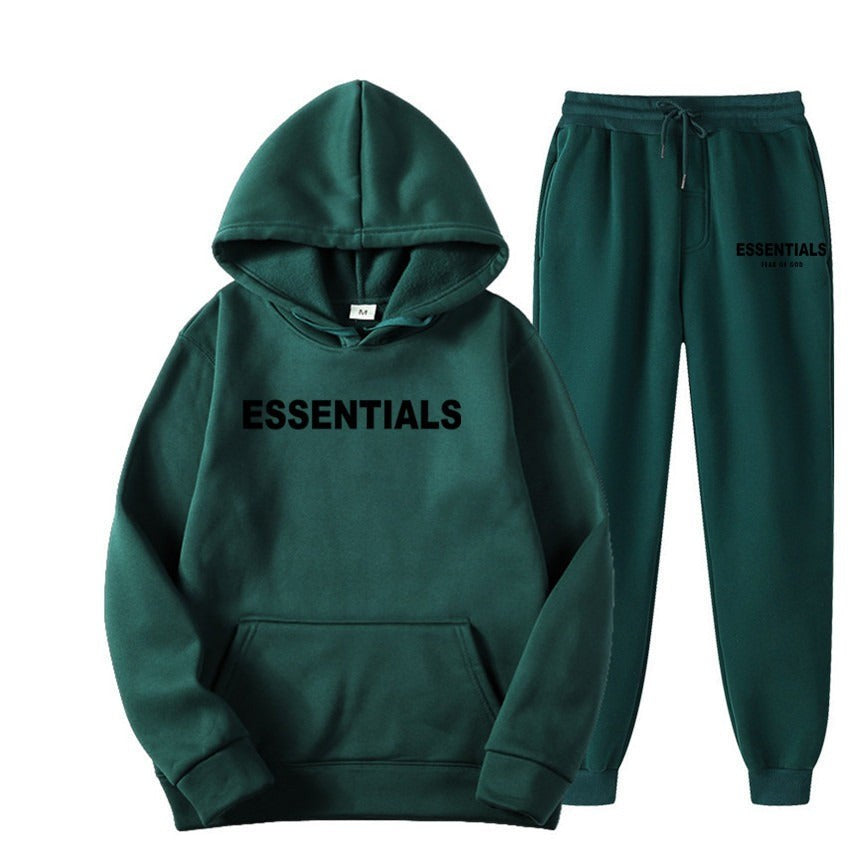 Unisex Trainingsanzug aus atmungsaktivem Stretchstoff mit Kapuzenpullover und Jogginghose in Grün