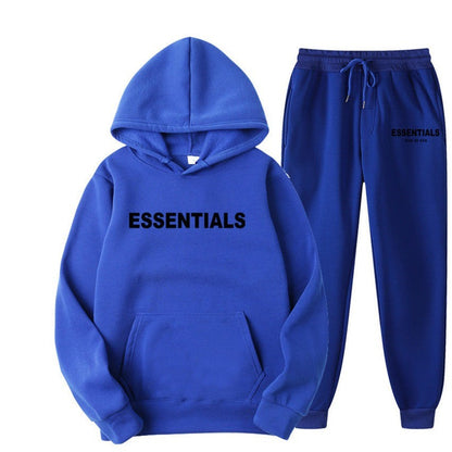 Unisex Trainingsanzug aus atmungsaktivem Stretchstoff mit Kapuzenpullover und Jogginghose in Königsblau