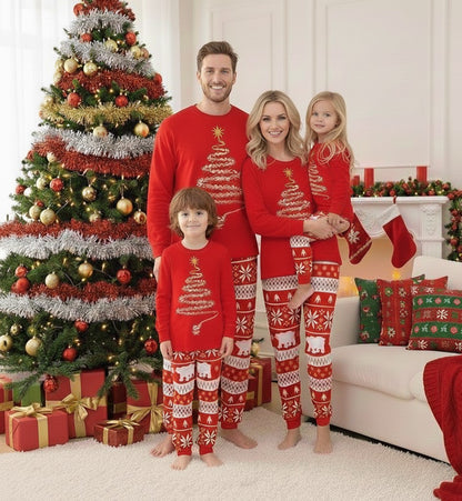 Unisex-Weihnachtsschlafanzug für die Familie mit Winterprint, passend für Erwachsene, Kinder und Hund, Ansicht 5
