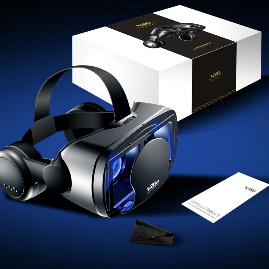 VR-Brille mit integrierten Kopfhörern und einstellbaren Linsen für Smartphones von 5 bis 7 Zoll, Ansicht 3