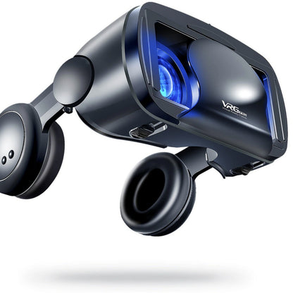 VR-Brille mit integrierten Kopfhörern und einstellbaren Linsen für Smartphones von 5 bis 7 Zoll, Ansicht 4