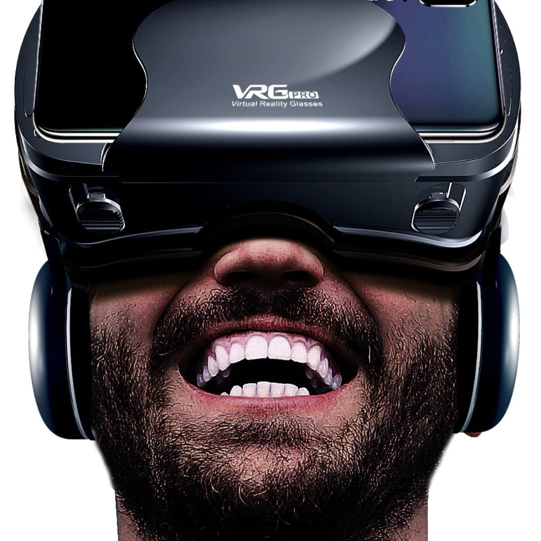 VR-Brille mit integrierten Kopfhörern und einstellbaren Linsen für Smartphones von 5 bis 7 Zoll, Ansicht 5