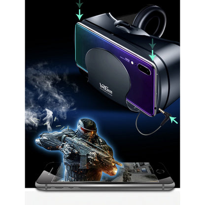 VR-Brille mit integrierten Kopfhörern und einstellbaren Linsen für Smartphones von 5 bis 7 Zoll, Ansicht 8