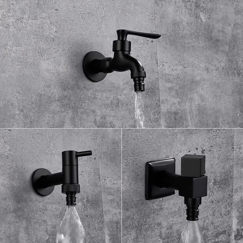 Wandwasserhahn aus Messing in Mattschwarz mit G1/2-Anschluss für Garten, Bad und Waschmaschine, Ansicht 11