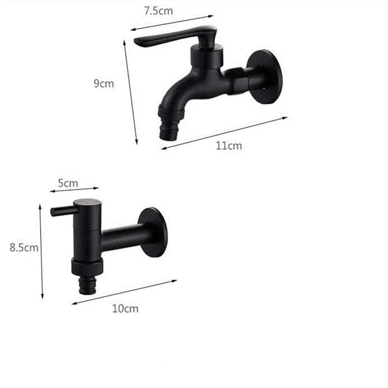 Wandwasserhahn aus Messing in Mattschwarz mit G1/2-Anschluss für Garten, Bad und Waschmaschine, Ansicht 16