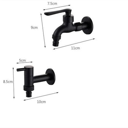 Wandwasserhahn aus Messing in Mattschwarz mit G1/2-Anschluss für Garten, Bad und Waschmaschine, Ansicht 16