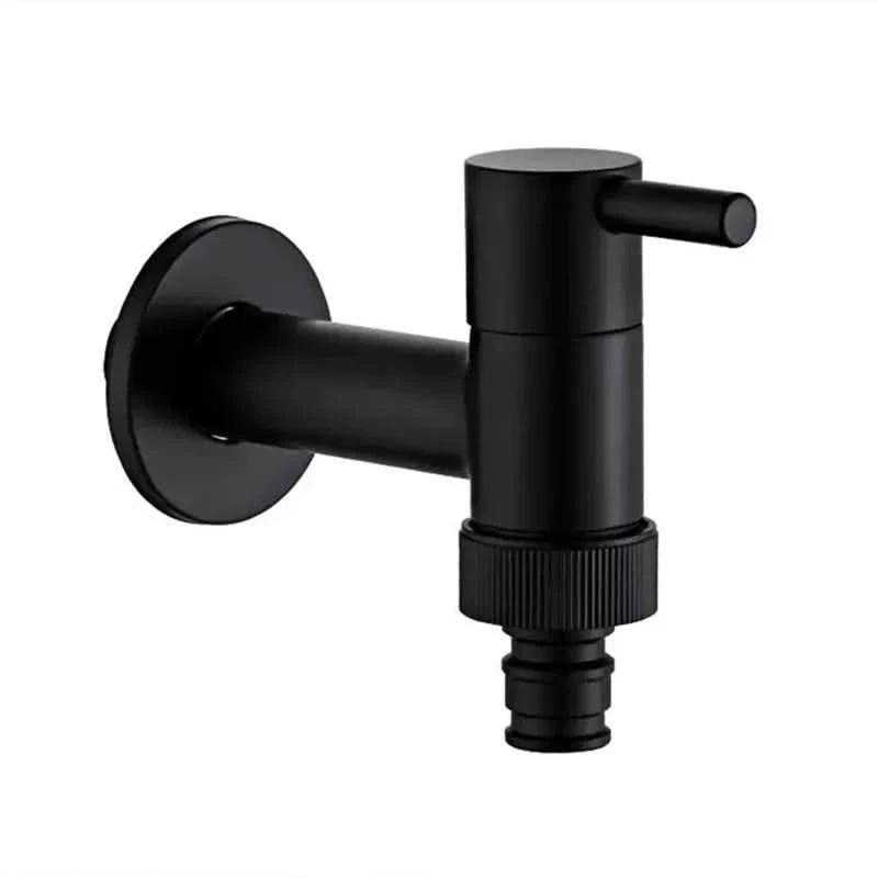 Wandwasserhahn aus Messing in Mattschwarz mit G1/2-Anschluss für Garten, Bad und Waschmaschine, Ansicht 5