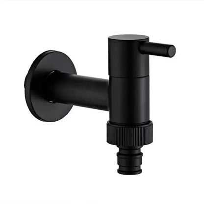 Wandwasserhahn aus Messing in Mattschwarz mit G1/2-Anschluss für Garten, Bad und Waschmaschine, Ansicht 5
