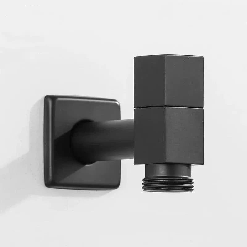 Wandwasserhahn aus Messing in Mattschwarz mit G1/2-Anschluss für Garten, Bad und Waschmaschine, Ansicht 2