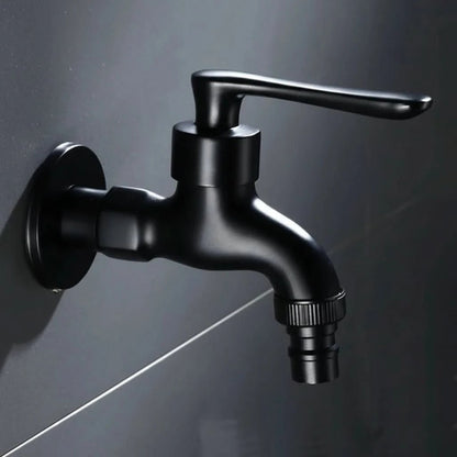Wandwasserhahn aus Messing in Mattschwarz mit G1/2-Anschluss für Garten, Bad und Waschmaschine, Ansicht 7