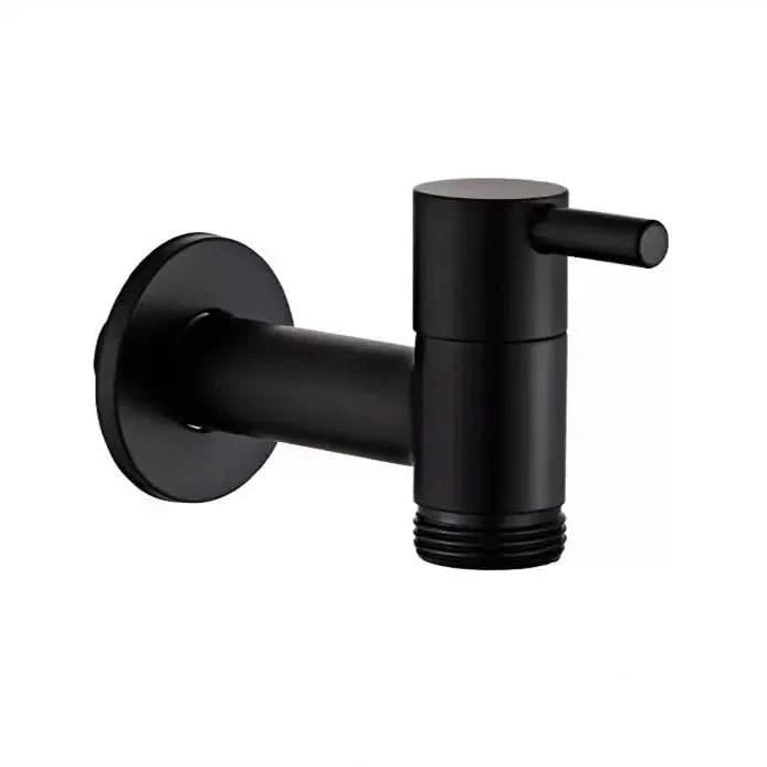 Wandwasserhahn aus Messing in Mattschwarz mit G1/2-Anschluss für Garten, Bad und Waschmaschine, Ansicht 4