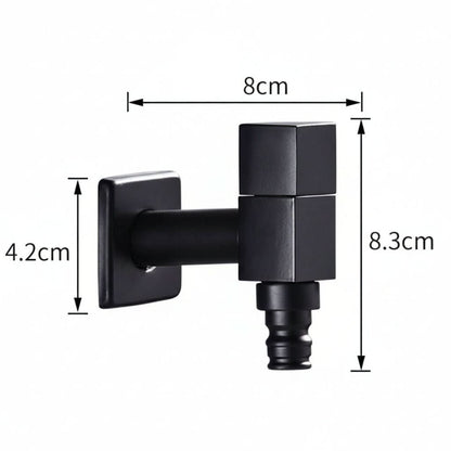 Wandwasserhahn aus Messing in Mattschwarz mit G1/2-Anschluss für Garten, Bad und Waschmaschine, Ansicht 18