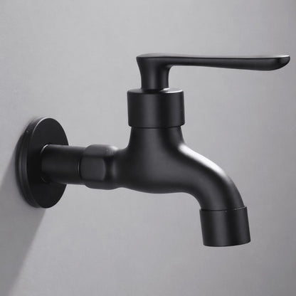 Wandwasserhahn aus Messing in Mattschwarz mit G1/2-Anschluss für Garten, Bad und Waschmaschine, Ansicht 6