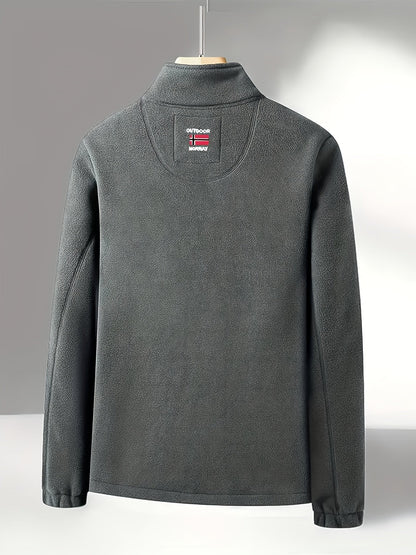 Warme Fleecejacke für Herren mit Stehkragen, Reißverschlusstaschen und Fleecefutter, Ansicht 16